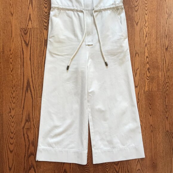 G Label by Goop Huntington Utility Jumpsuit Womens 0 Cream Cotton Linen Wide Leg - Picture 9 of 15